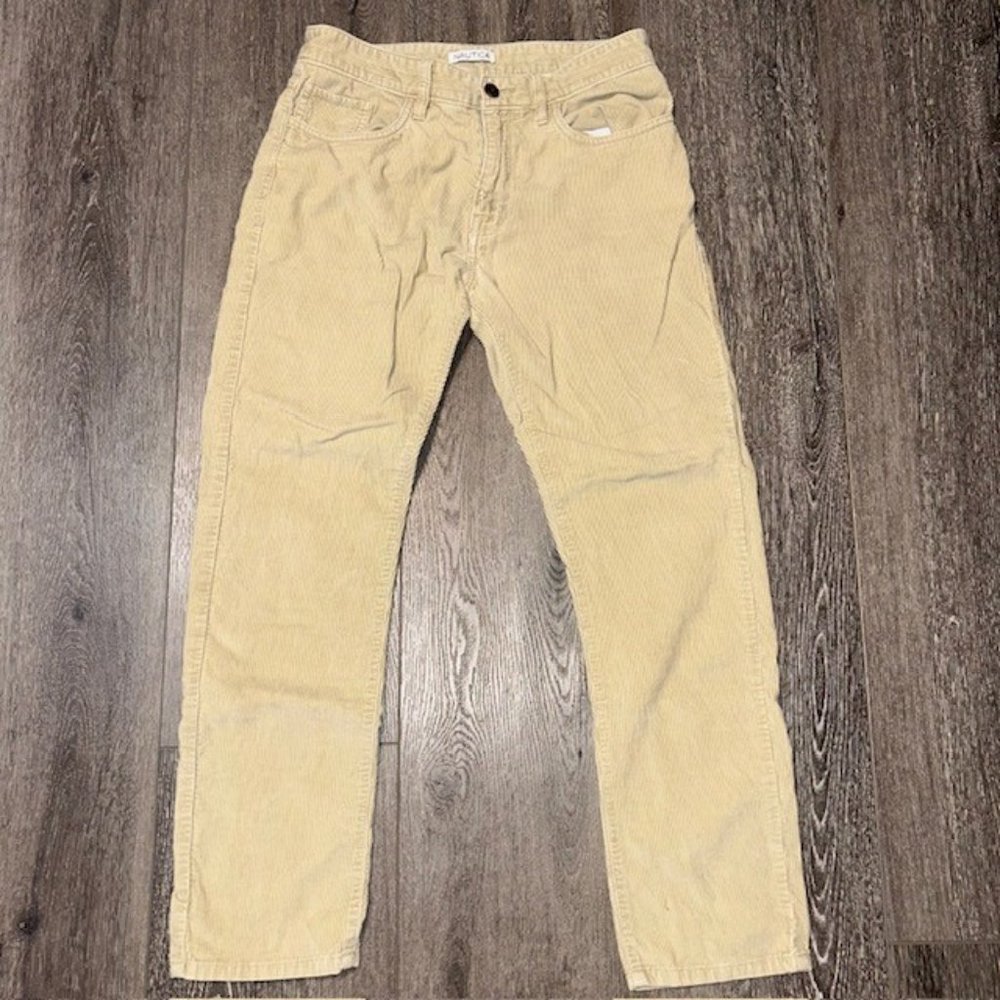 Nautica Tan Corduroy Men's Pants Size 30x30 100% Cotton